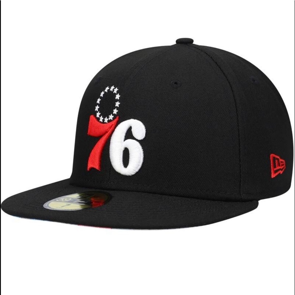 Philadelphia 76ers New Era Pink Undervisor 59FIFTY Fitted Hat - Black